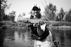 Bow river brown trout takes a Live Target par Bow River Brown trout caught with a Koppers Live Target Trout Par