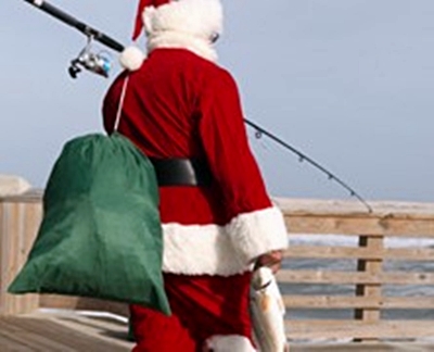 Santa goes fishing this charistmas 